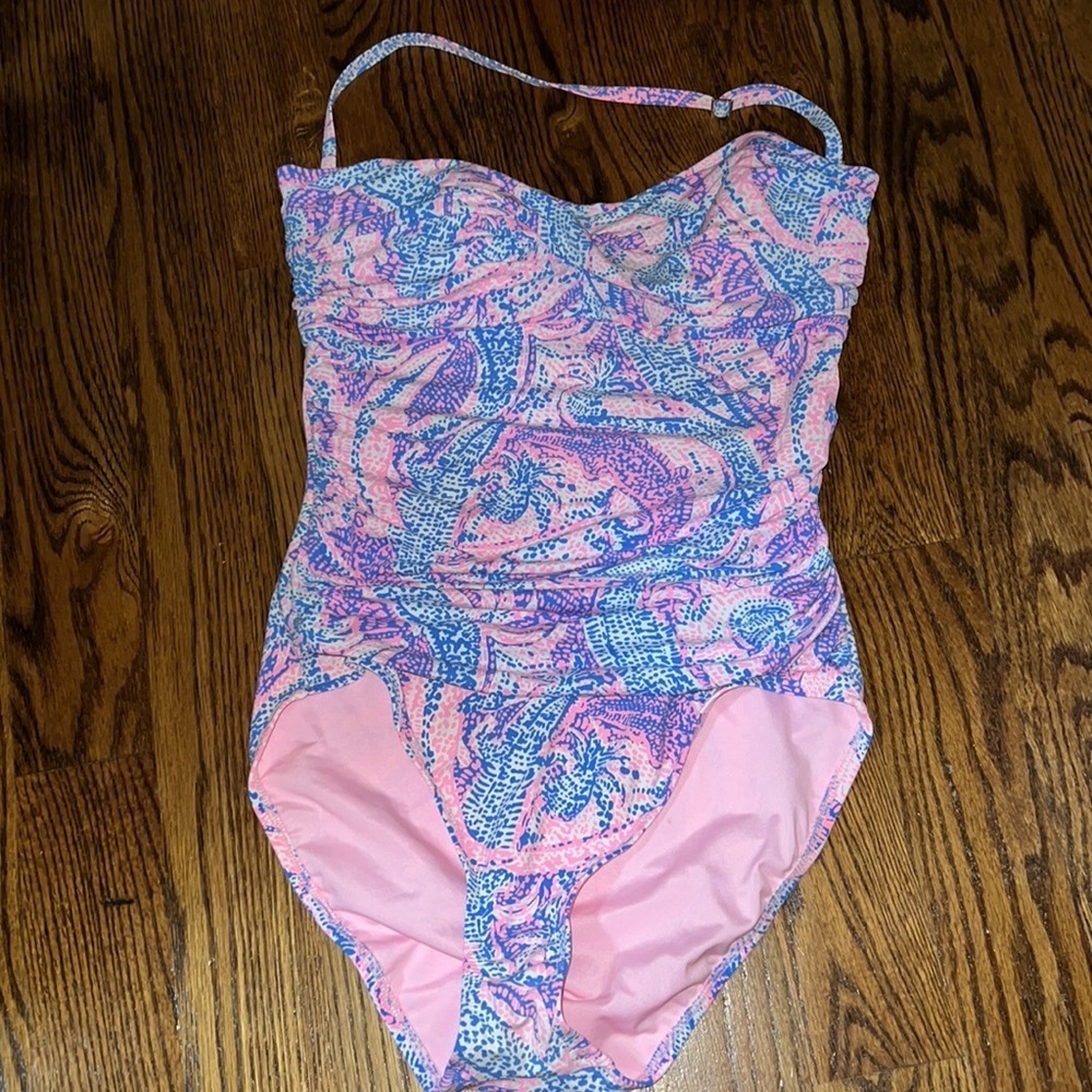 Lilly Pulitzer Flamenco one-piece bathing suit in print Maybe Gator size 12 EUC - Picture 3 of 8